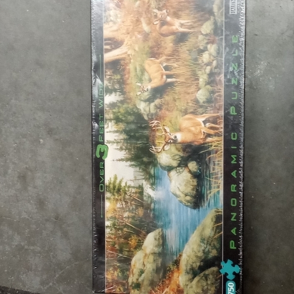 NEW Panoramic Puzzle - Deer Scene - Picture 1 of 3